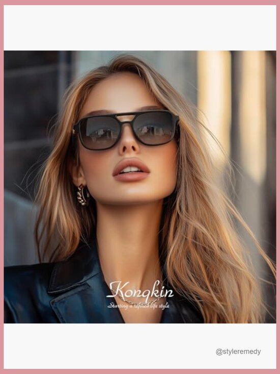Polarized Retro Aviator Sunglasses with UV Protection main image 6